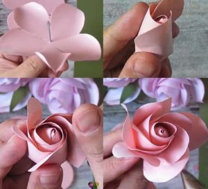 Rosas de papel fáciles